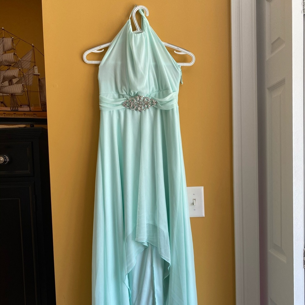 Light blue high low dress